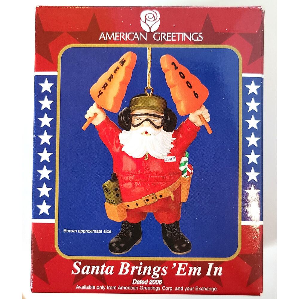 American Greetings Operation Santa Ornament Military Marshalling Wands 2006